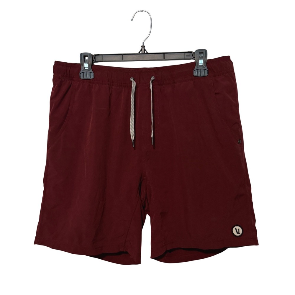 Vuori Kore Shorts Mens Large Maroon  Lined Performance Activewear Stretch Gym